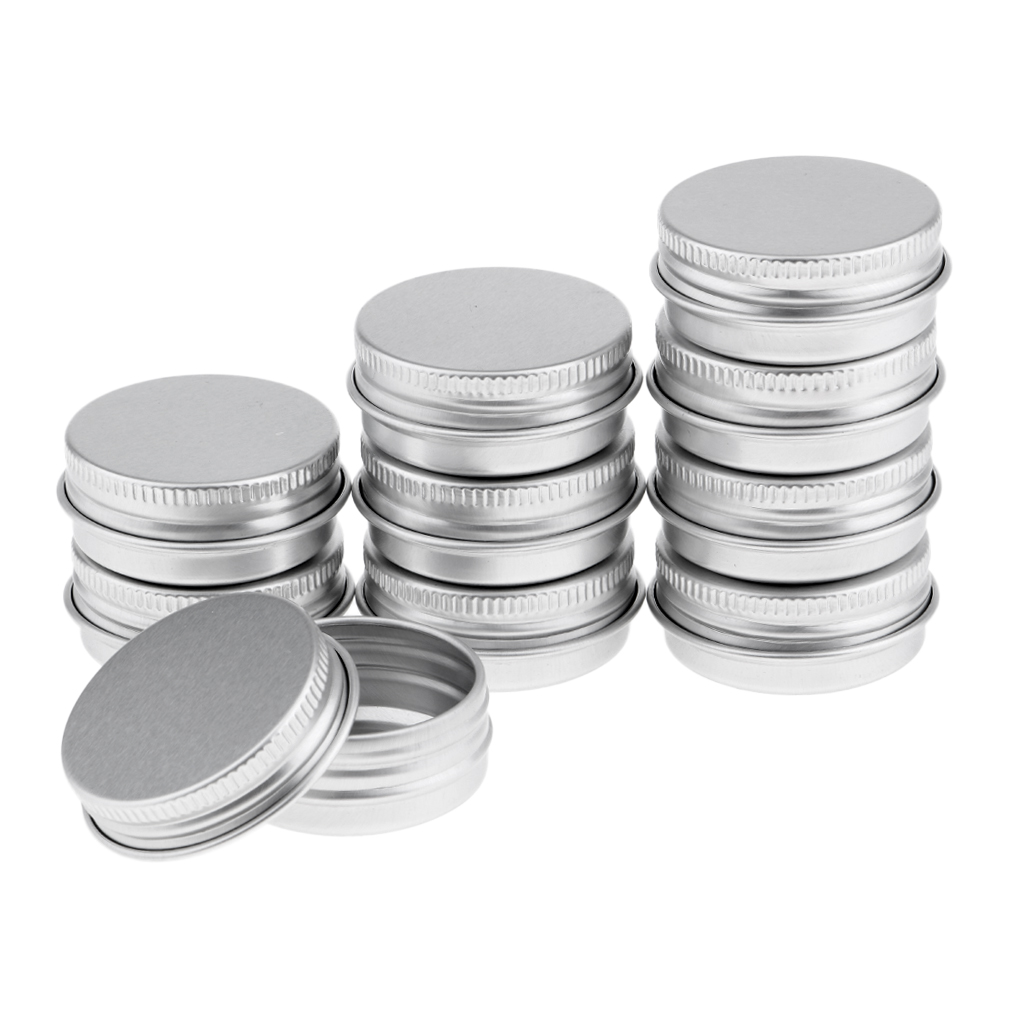 Tin Container Lid - Recipiente cosmético com tampa, 15 ml,